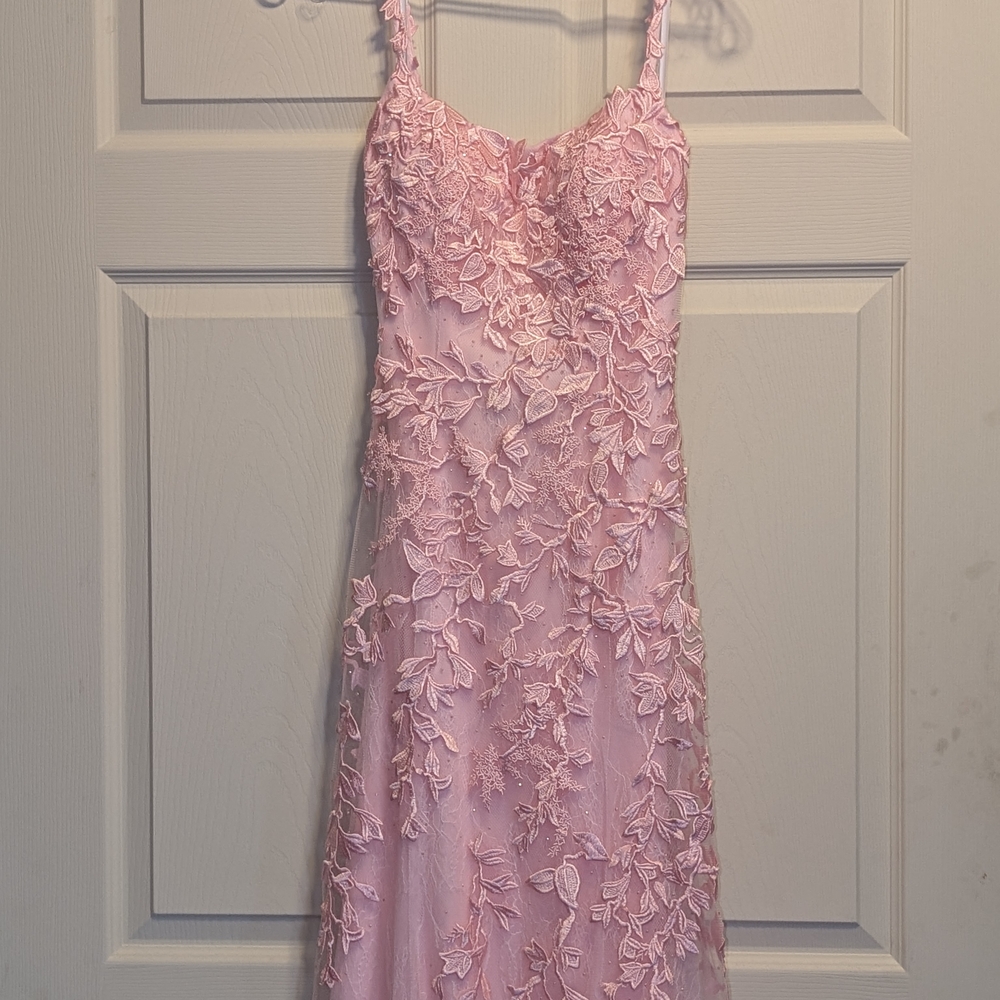 Pink Floral Lace Dress